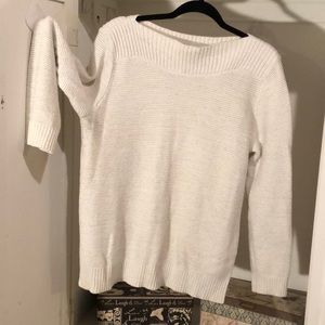 Silver shimmer boat neck sweater